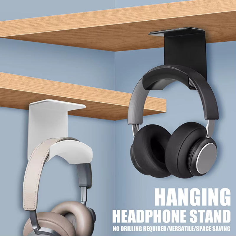 Headphone Stand Desk - ขาตั้งหูฟังอเนกประสงค์แบบติดผนัง พลาสติก แขวนใต้โต๊ะ ที่วางหูฟัง รองรับหูฟังสำหรับเล่นเกม