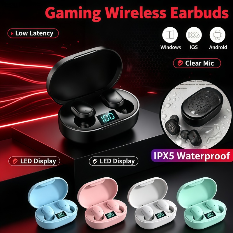Bluetooth Headset On Ear - หูฟังบลูทูธไร้สาย E6S รุ่นใหม่ หูฟังบลูทูธไร้สายพร้อมระบบตัดเสียงรบกวนและไมโครโฟน