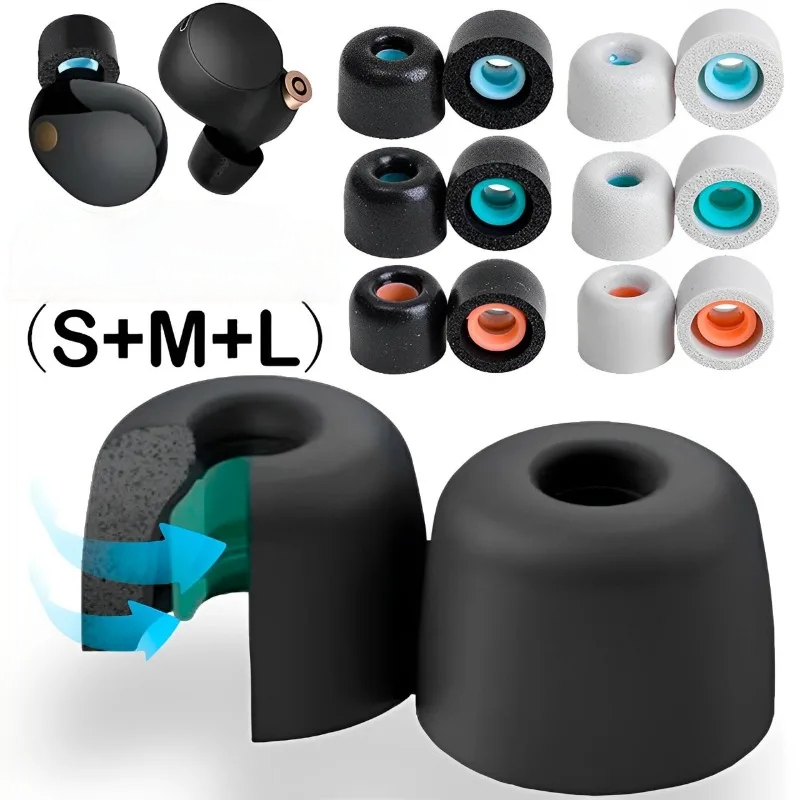 Earphone Foam Tip - เมมโมรี่โฟมหูฟังแผ่นรองหูฟังสำหรับโซนี่ WF-1000XM4 WF-1000XM3 ฝาครอบหูฟังชนิดใส่ในหูหูฟังทิปส์ฝาครอบหูฟังอุปกรณ์เสริม S/M/L