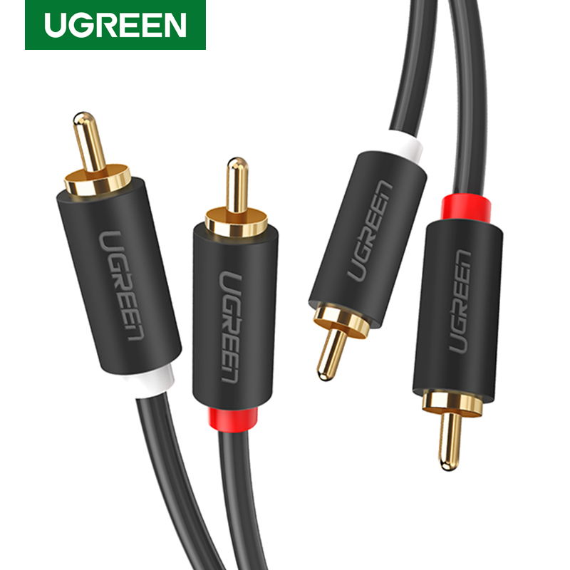 Audio Splitter Y - UGREEN 2RCA 2 RCA ตัวผู้ชายสายออดิโอทอง RCA
