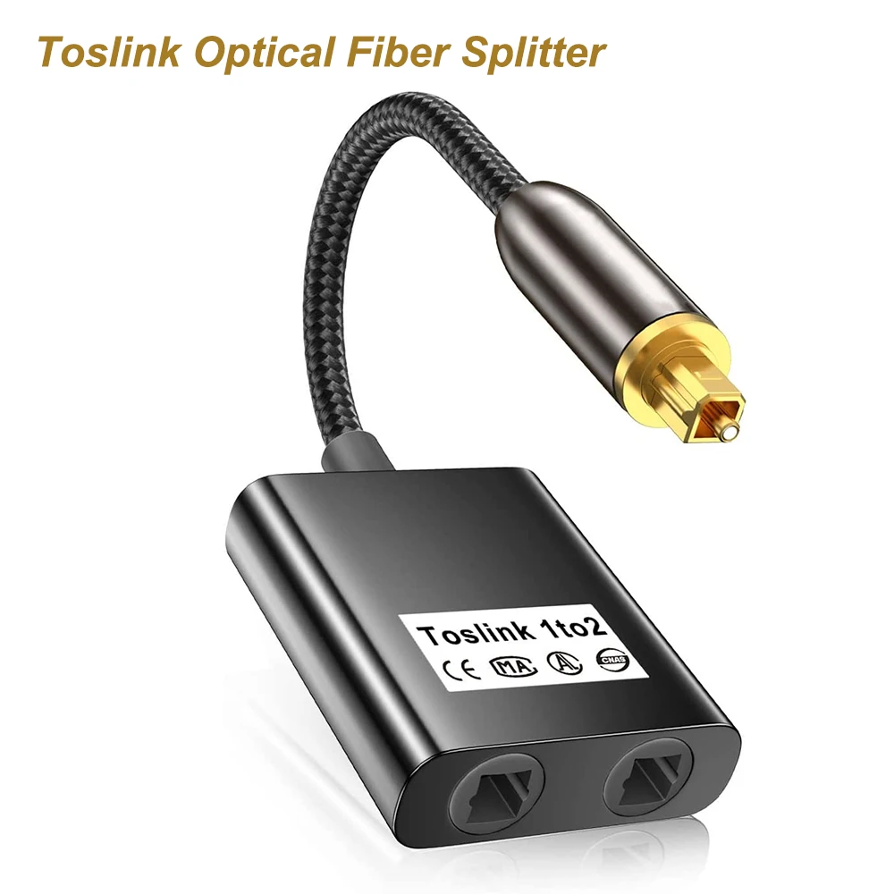 Audio Splitter Y - 1ตัวผู้อินพุตถึง2ตัวเมียเอาต์พุต SPDIF Optical Toslink ไฟเบอร์ออปติคอลไฟเบอร์แยกสัญญาณเสียงสำหรับ HDTV
