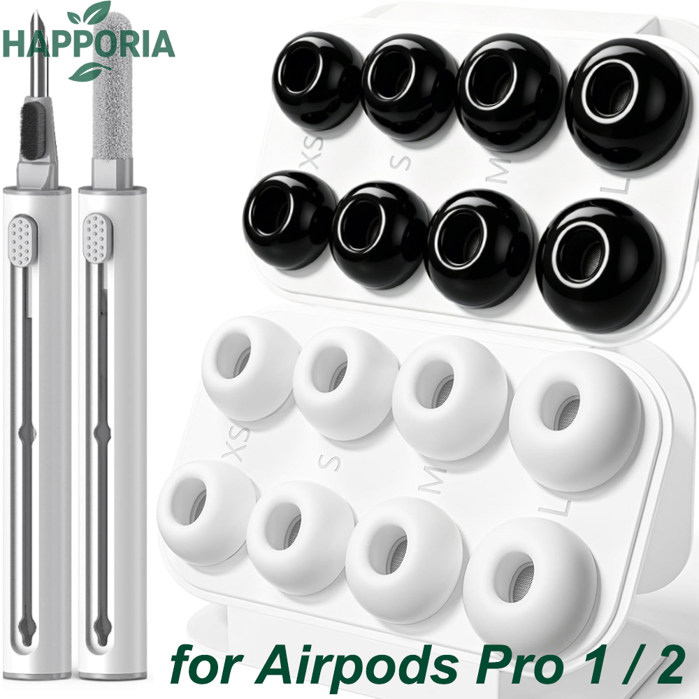 Silicone Ear Tip Replacement - HAPPORIA จุกหูฟังซิลิโคนเหลวสำหรับแอร์พอดโปร 1st 2nd Generation แผ่นรองหูฟังแบบนุ่มกันลื่นอุปกรณ์เสริมฝาครอบหูฟัง