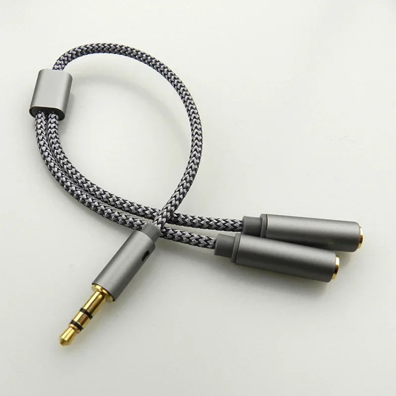 Audio Splitter Y - อะแดปเตอร์หูฟัง สายแยกไมโครโฟนแบบ Y ขนาด 3.5 มม.