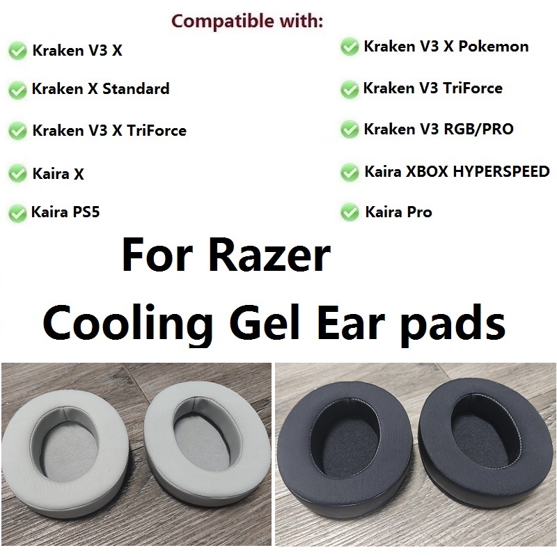 Gaming Headset Rgb - แผ่นรองหูเจลทำความเย็นสำหรับ Razer Kraken x/ V3X/V3/V3 RGB/V3
