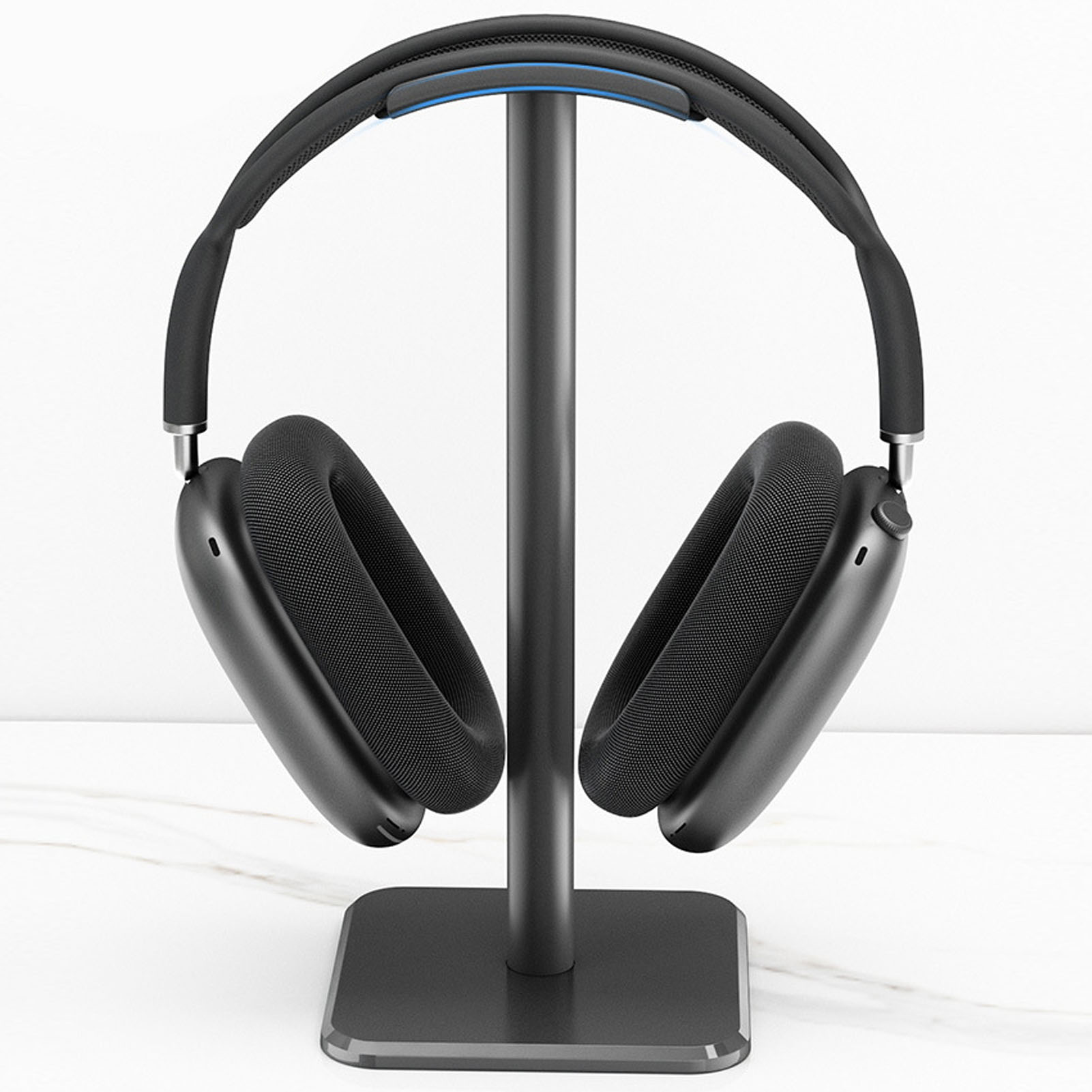 Headphone Stand Desk - ขาตั้งหูฟังมุมโค้งมนฐานกันลื่นถาด TPU แถบโลหะที่ทนทานชุดหูฟังสําหรับ Home GAMING Office