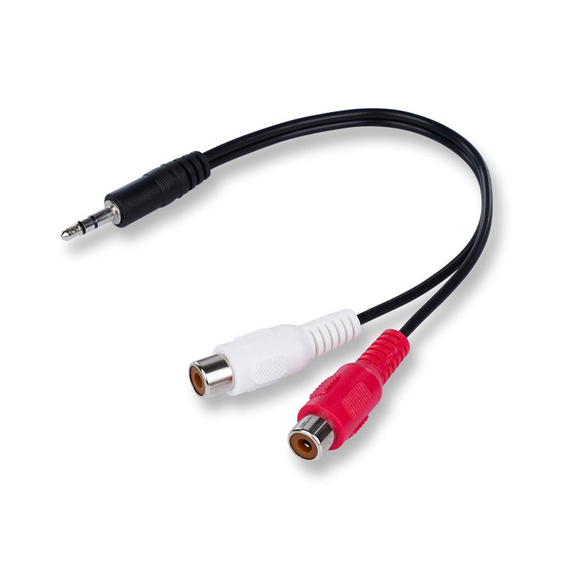 Earphone Splitter Jack - อะแดปเตอร์แปลงสายแจ็ค3.5ตัวผู้เป็นตัวเมีย2AV สายอะแดปเตอร์สัญญาณเสียงสเตอริโออะแดปเตอร์หูฟังตัวแยกสัญญาณ Y เคเบิลสำหรับ DVD TV