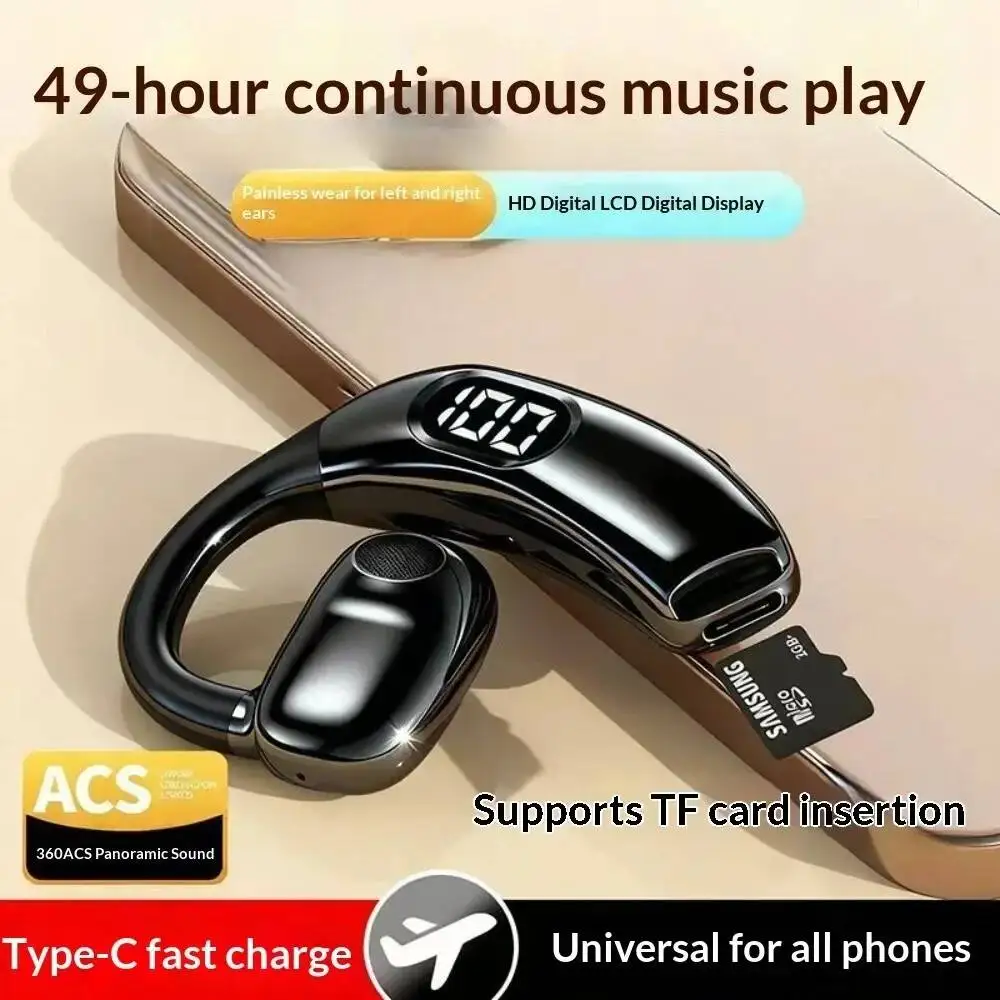 Bluetooth Headset On Ear - หูฟังบลูทูธไร้สายพร้อมไมโครโฟน รองรับการ์ด TF ระบบตัดเสียงรบกวนอัจฉริยะ AI ชุดหูฟังสนทนาแบบแฮนด์ฟรี