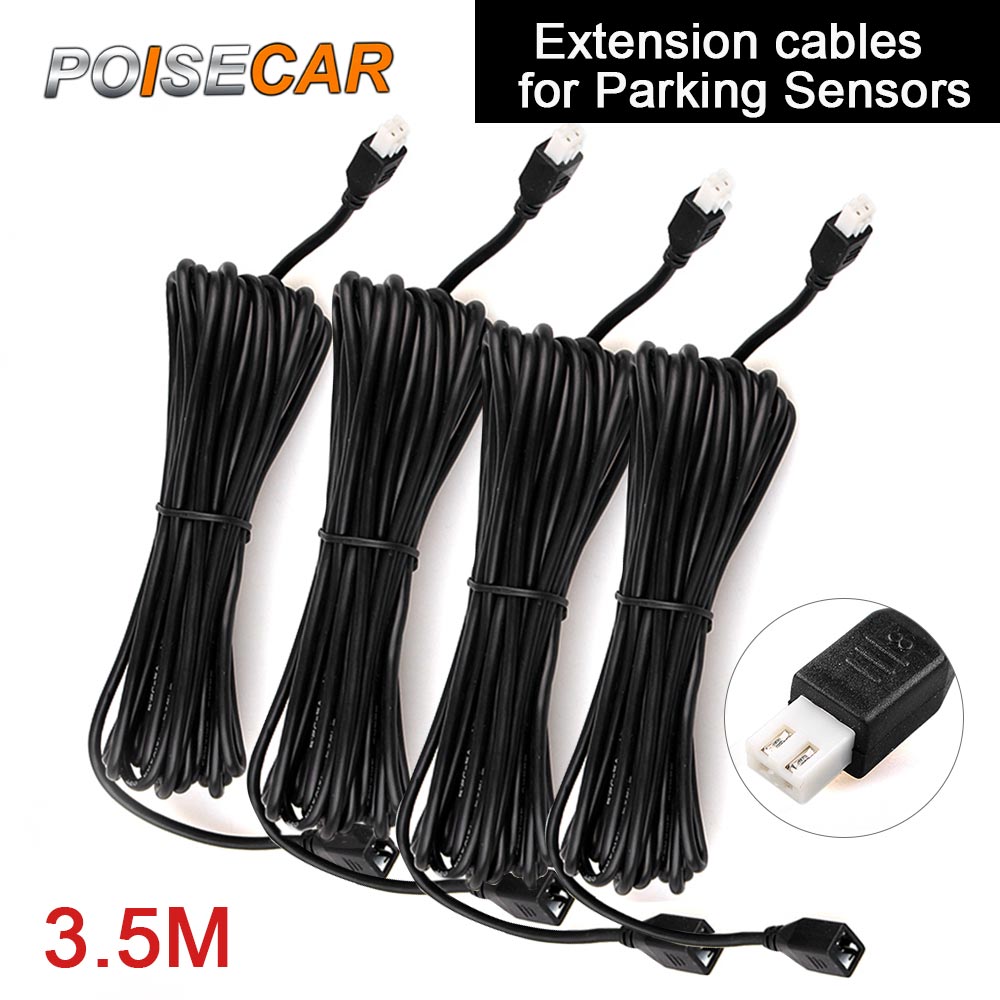 Cable Extension 3.5 - 4 ชิ้น 2 ขาทองแดงบริสุทธิ์สายต่อสําหรับเรดาร์ย้อนกลับสําหรับเซ็นเซอร์ที่จอดรถ 3.5 เมตรขยายสายเรดาร์