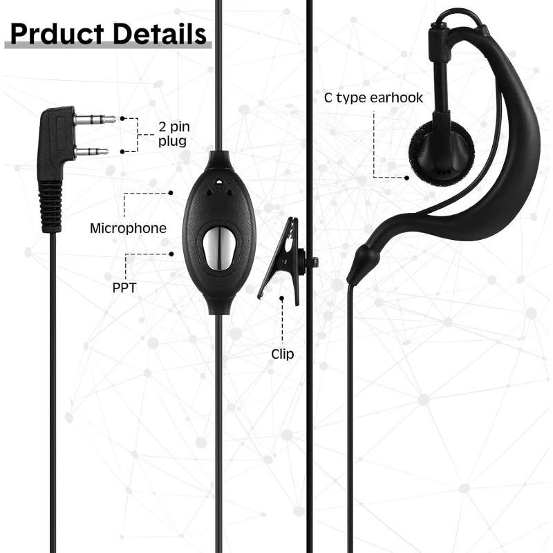 10 ชิ้น หูฟังวิทยุสื่อสารพร้อม - Wired Earphone Mic บทวิจารณ์และราคา
