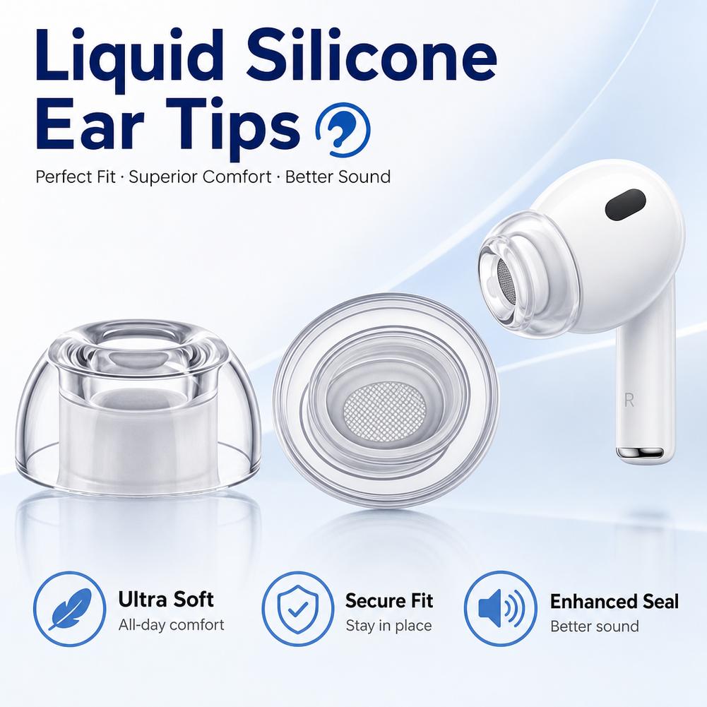 จุกหูฟังซิลิโคนสำหรับแอร์พอดโป - Silicone Ear Tip Replacement บทวิจารณ์และราคา