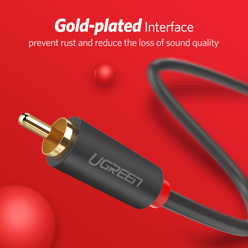 UGREEN 2RCA 2 RCA ตัวผู้ชายสาย - Audio Splitter Y บทวิจารณ์และราคา