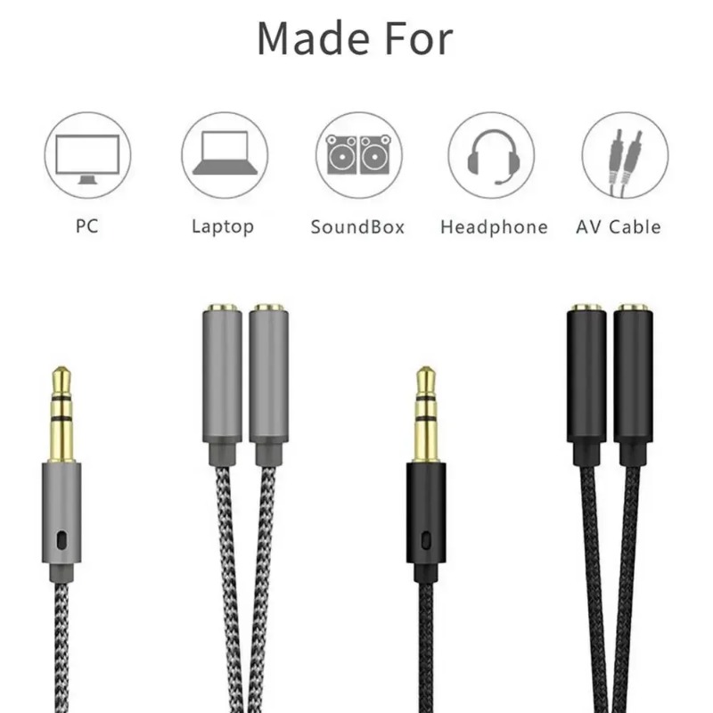 อะแดปเตอร์หูฟัง สายแยกไมโครโฟน - Audio Splitter Y บทวิจารณ์และราคา