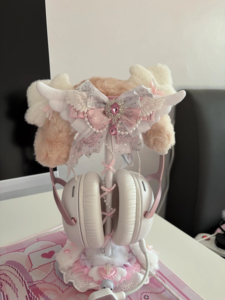 ที่วางหูฟังลูกไม้สีชมพูขาว น่า - Headphone Stand Desk บทวิจารณ์และราคา