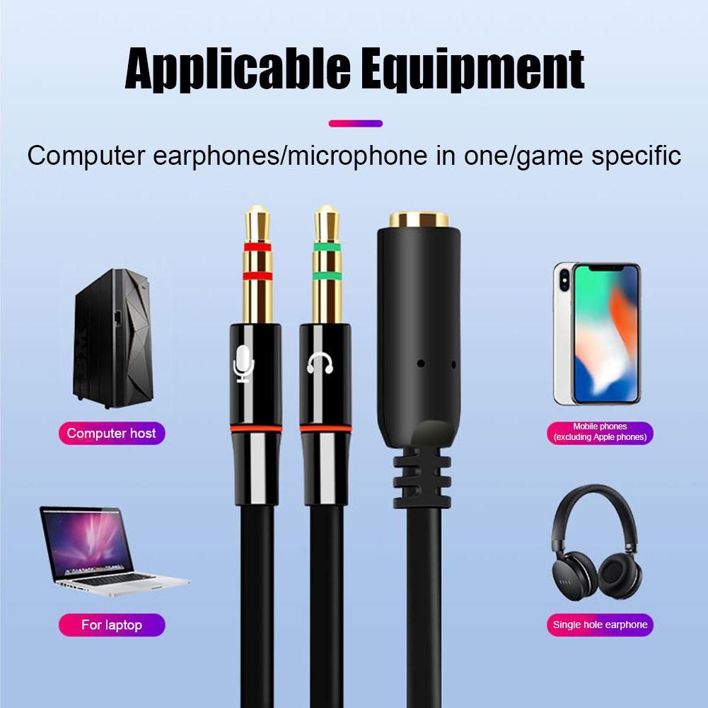 ตัวแปลงสัญญาณเสียงไมโครโฟนหูฟั - Audio Splitter Y บทวิจารณ์และราคา