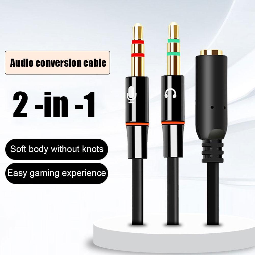 ตัวแปลงสัญญาณเสียงไมโครโฟนหูฟั - Audio Splitter Y บทวิจารณ์และราคา