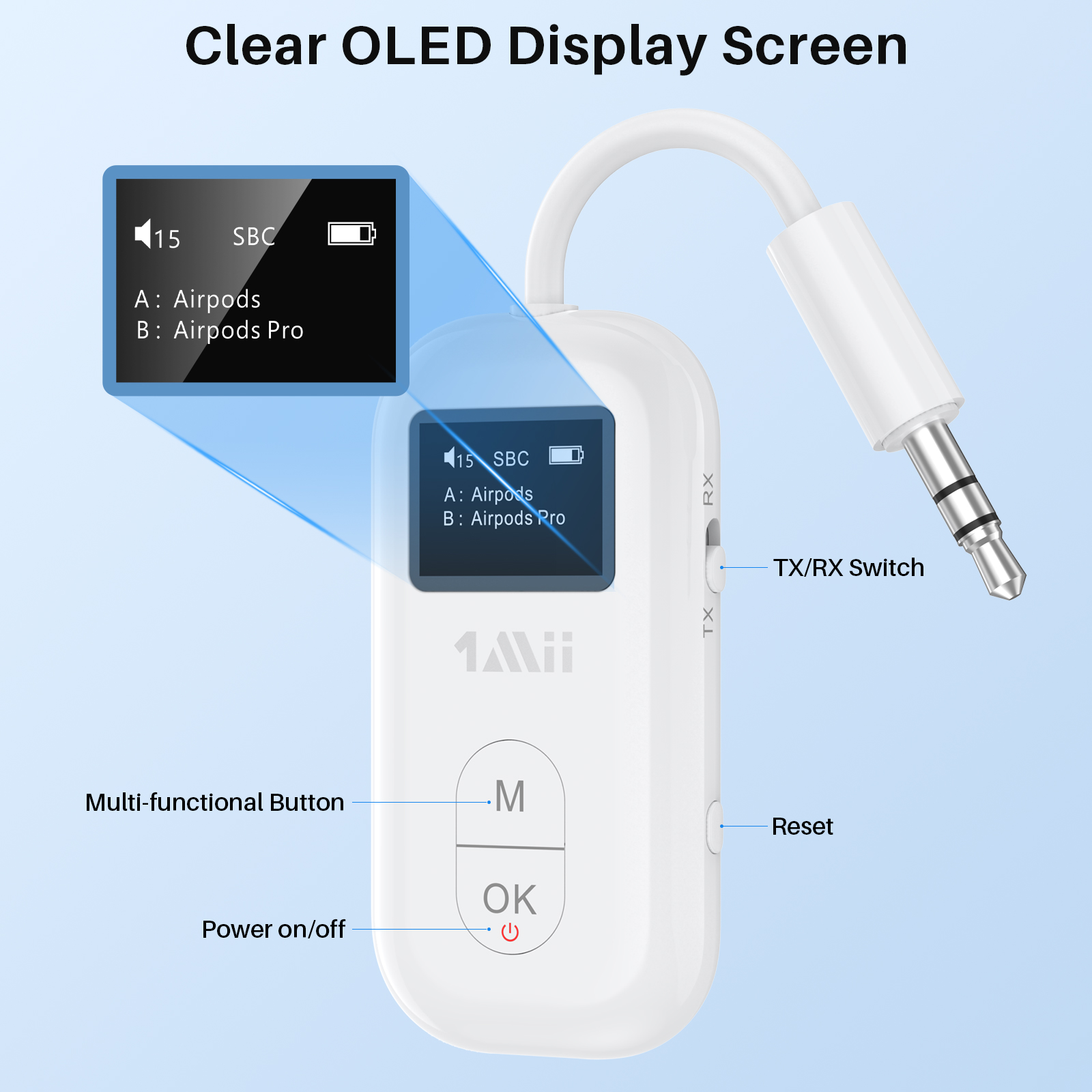 อะแดปเตอร์บลูทูธ 1Mii Airplane - Bluetooth Adapter Receiver บทวิจารณ์และราคา